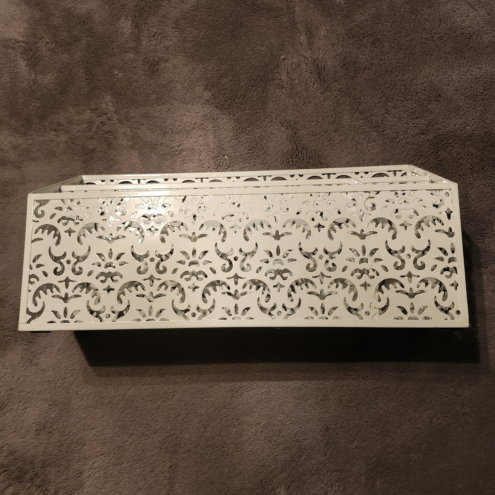Elegant White Metal Desk Organizer